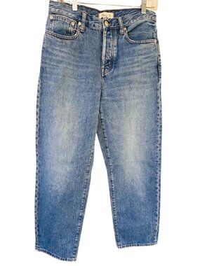 Madewell Womens Low-Slung Straight Jeans Size 26 Button Fly Classic Blue Denim
